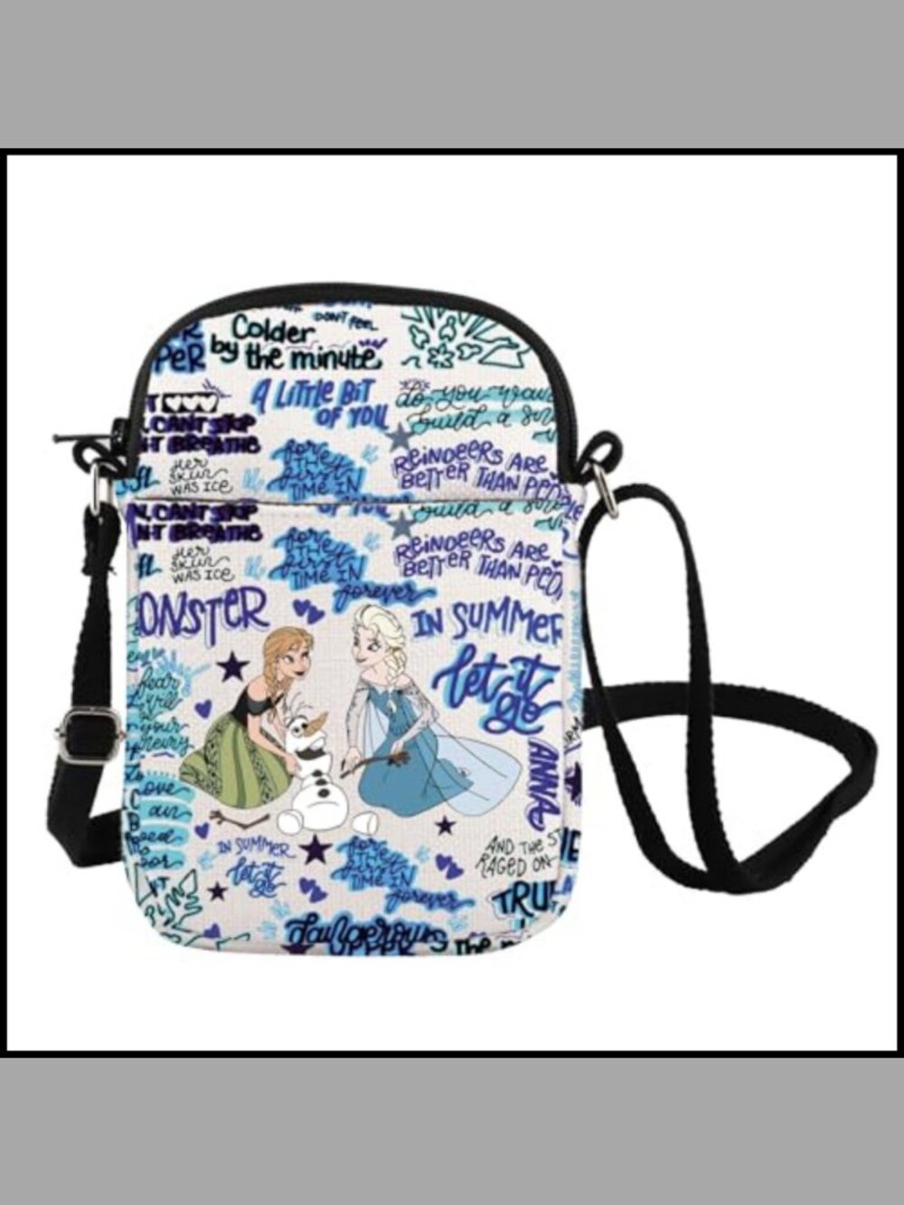 Winter Snowman Crossbody Bag Messenger Shoulder Purse Polyester Gift